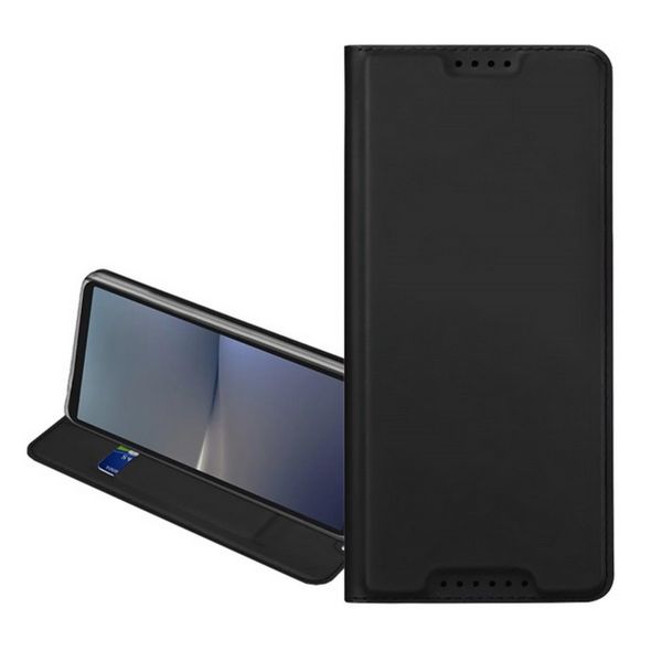 DUX DUCIS SKIN PRO tok álló, bőr hatású (FLIP, oldalra nyíló, kártyazseb, asztali tartó) FEKETE (GP-164915)