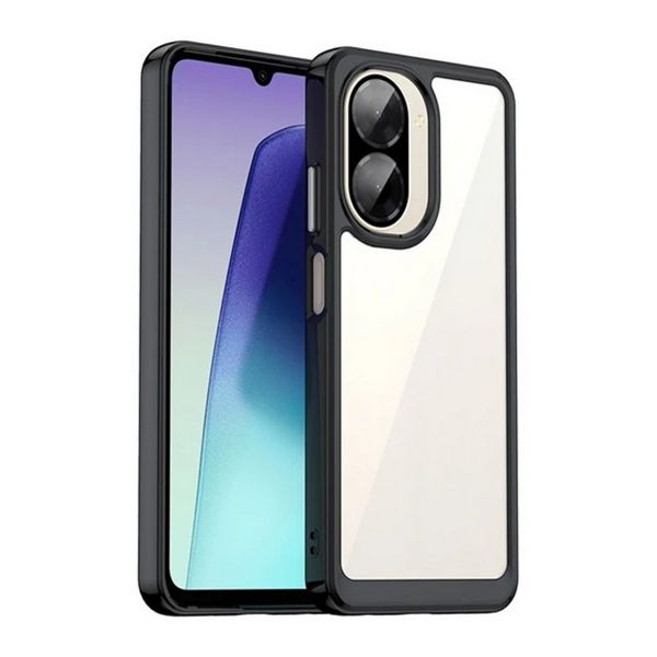 Gigapack Szilikon telefonvédő (ütésállóság, átlátszó hátlap) FEKETE (GP-179339)
