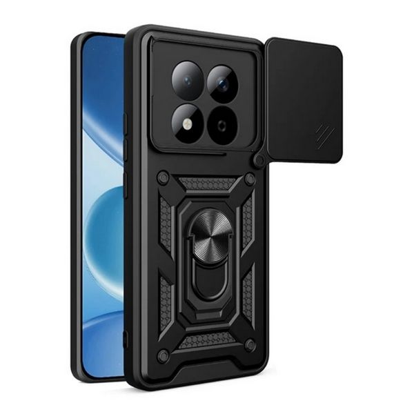 Gigapack Defender szilikon telefonvédő (ütésállóság, tartógyűrű, kameravédő) FEKETE (GP-180411)