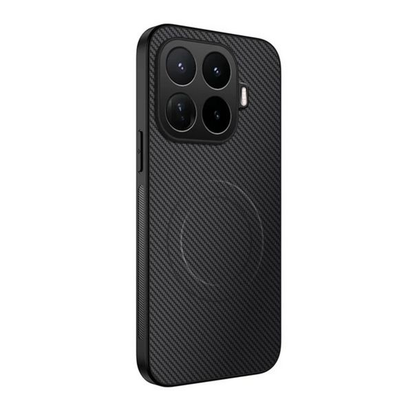 Gigapack Szilikon telefonvédő (műanyag hátlap, karbon minta, mágneses) FEKETE (GP-189524)