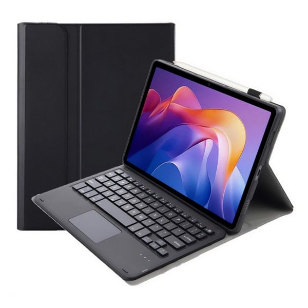 Gigapack Tok álló, bőr hatású (FLIP, bluetooth billentyűzet, asztali tartó, QWERTY, angol nyelvű, ceruza tartó) FEKETE (GP-190799)