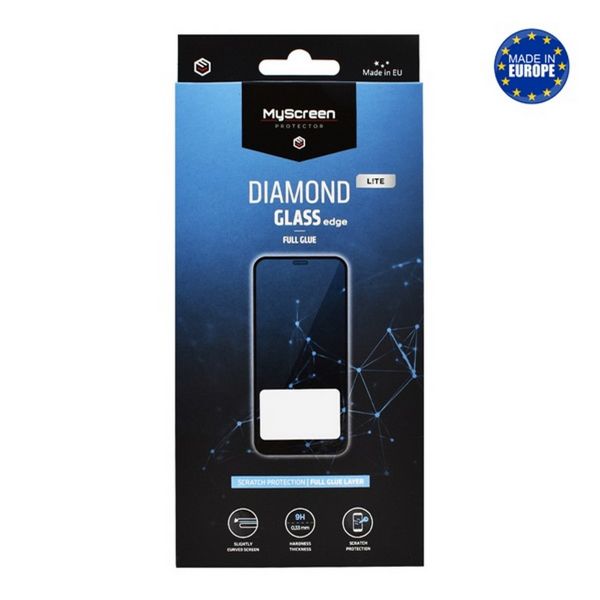 MYSCREEN DIAMOND GLASS LITE EDGE képernyővédő üveg (2.5D, full glue, 0.33mm, 9H) FEKETE (MD9707 DGLFG)