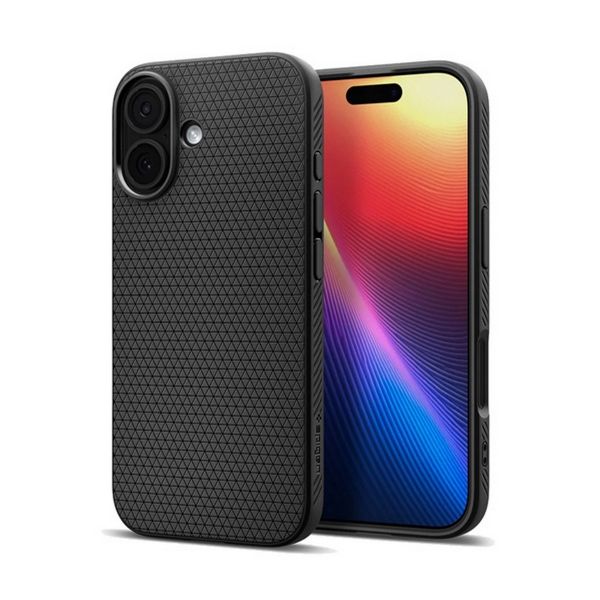 SPIGEN LIQUID AIR szilikon telefonvédő (ütésállóság, légpárnás sarok, rombusz) FEKETE (ACS10369)