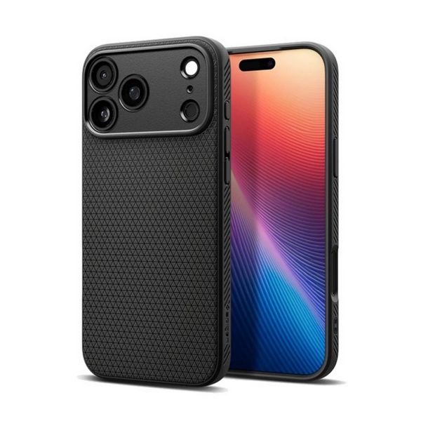 SPIGEN LIQUID AIR szilikon telefonvédő (ütésállóság, légpárnás sarok, rombusz) FEKETE (ACS10331)