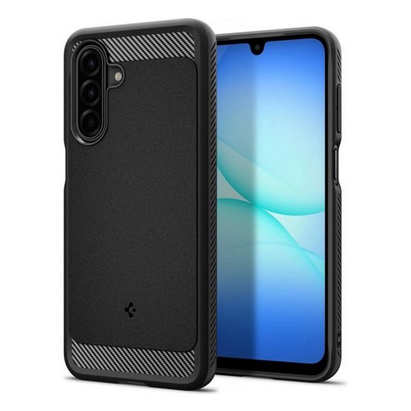 SPIGEN RUGGED ARMOR szilikon telefonvédő (ütésállóság, légpárnás sarok, karbon minta) FEKETE (ACS09844)