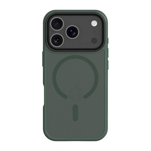 TACTICAL MAGFORCE HYPERSTEALTH szilikon telefonvédő (ütésállóság, átlátszó matt hátlap, MagSafe) SÖTÉTZÖLD (57983126632)