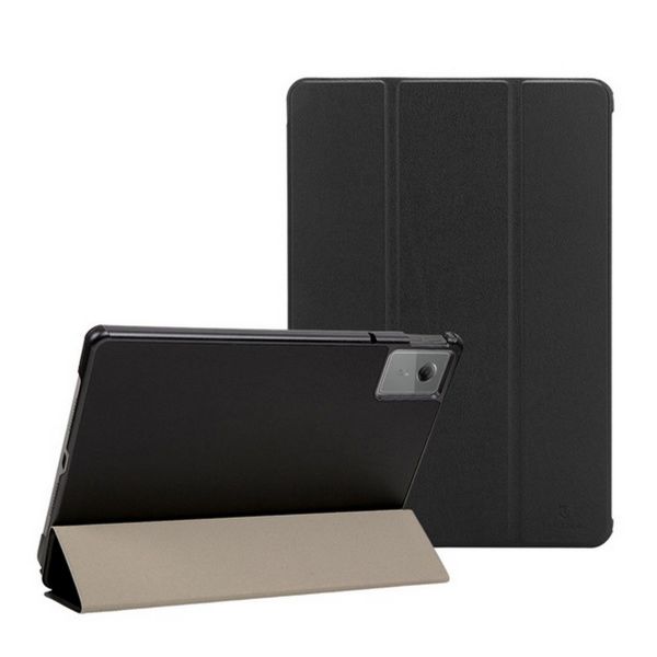 TACTICAL BOOK TRIFOLD tok álló, bőr hatású (aktív FLIP, oldalra nyíló, TRIFOLD, asztali tartó) FEKETE (57983128153)
