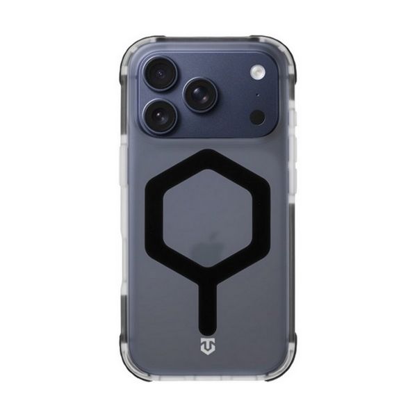 TACTICAL MAGFORCE HEXAGON szilikon telefonvédő (ütésállóság, légpárnás sarok, átlátszó matt hátlap, MagSafe) FEKETE (57983127321)