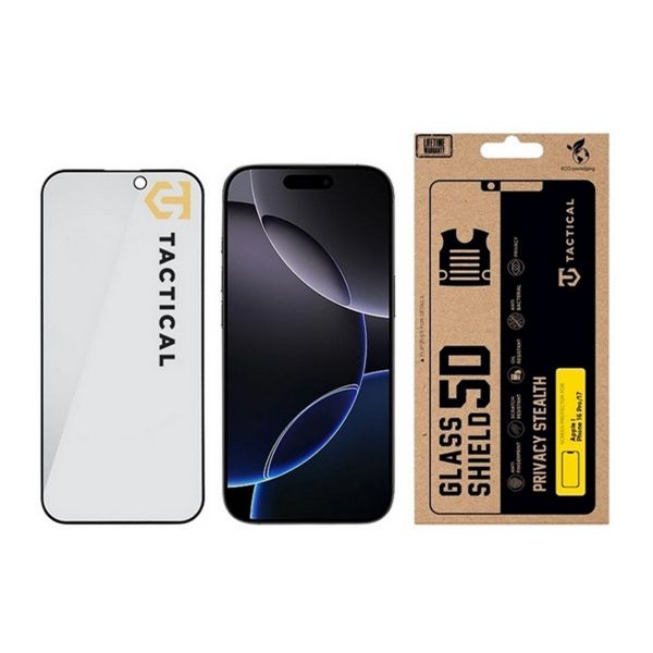 TACTICAL GLASS SHIELD PRIVACY STEALTH 5D képernyővédő üveg (5D, 0.33mm, 9H, betekintés védelem) FEKETE (57983127196)