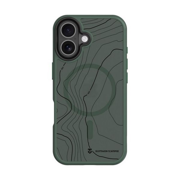 TACTICAL MAGFORCE HYPERSTEALTH SIKA szilikon telefonvédő (ütésállóság, MagSafe, topográfiai minta) SÖTÉTZÖLD (57983126285)