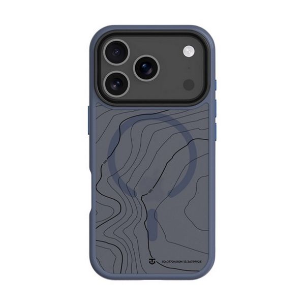 TACTICAL MAGFORCE HYPERSTEALTH SIKA szilikon telefonvédő (ütésállóság, MagSafe, topográfiai minta) SÖTÉTKÉK (57983126294)