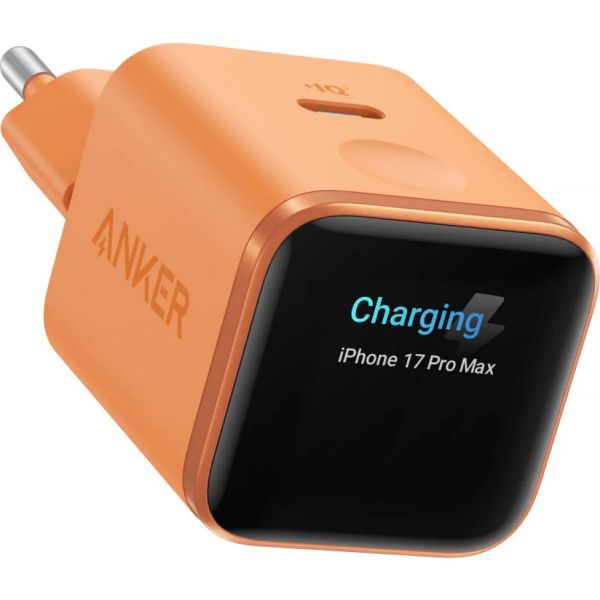ANKER Nano töltő 45W 1C Smart Display, narancssárga - A121DGO1
