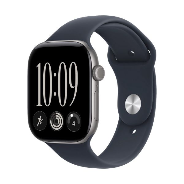 Apple Watch Series 12 GPS 46mm Space Grey Aluminium Case with Navy Blue Sport Band - M/L (MJEJ4MP/A)