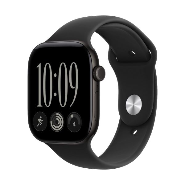 Apple Watch Series 12 GPS 46mm Black Aluminium Case with Black Sport Band - M/L (MJEL4MP/A)