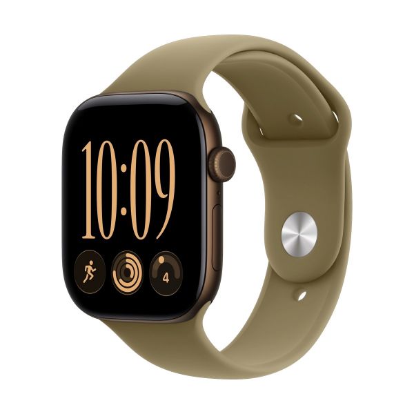 Apple Watch Series 12 GPS 46mm Dark Bronze Aluminium Case with Olive Sport Band - S/M (MJEQ4MP/A)