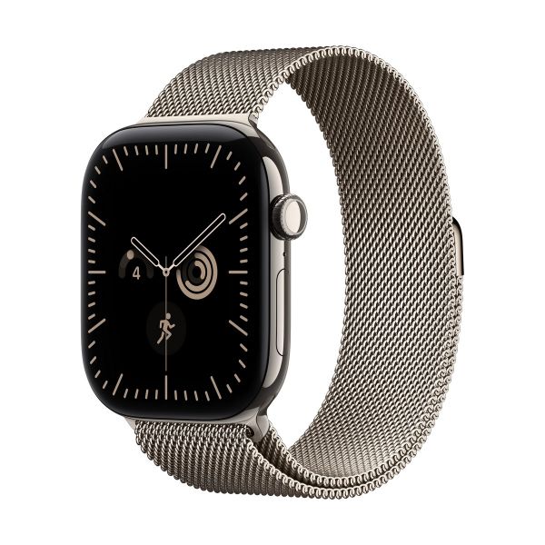 Apple Watch Series 12 GPS + Cellular 46mm Natural Titanium Case with Natural Milanese Loop - S/M (MJGP4MP/A)