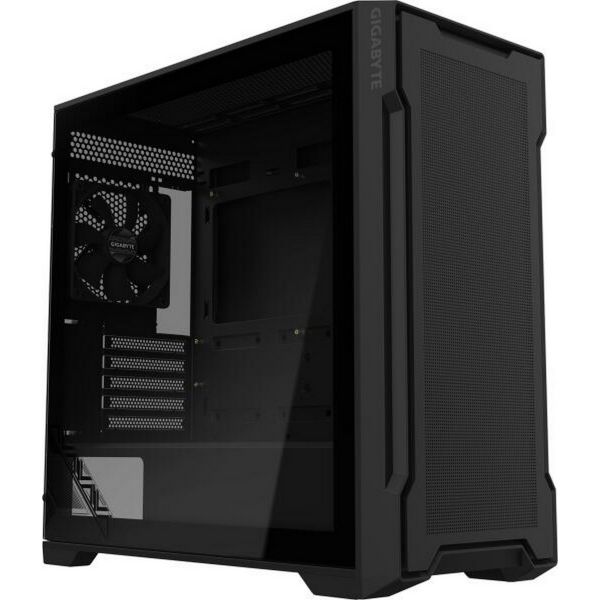 GIGABYTE Ház C102G, Tápegység nélkül, Fekete, Üvegfalú
