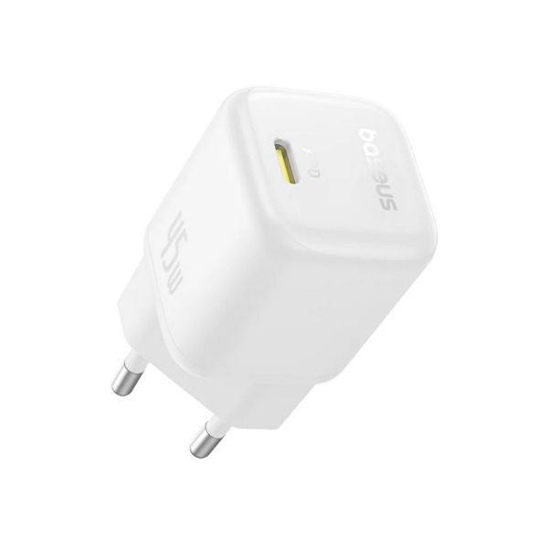 Baseus PicoGo GaN hálózati gyorstöltő 45W, USB Type-C, fehér (P10176800213-00)