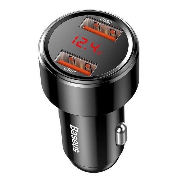 Baseus Magic autós gyorstöltő 45W, 2×USB Type-A, fekete (CCMLC20A-01)