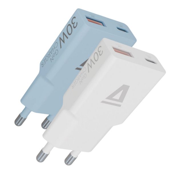 AVAX CH641W & CH641LB – 30W GaN USB-C & USB-A Gyorstöltő Duo (2 X AVAX CH641W+LB)