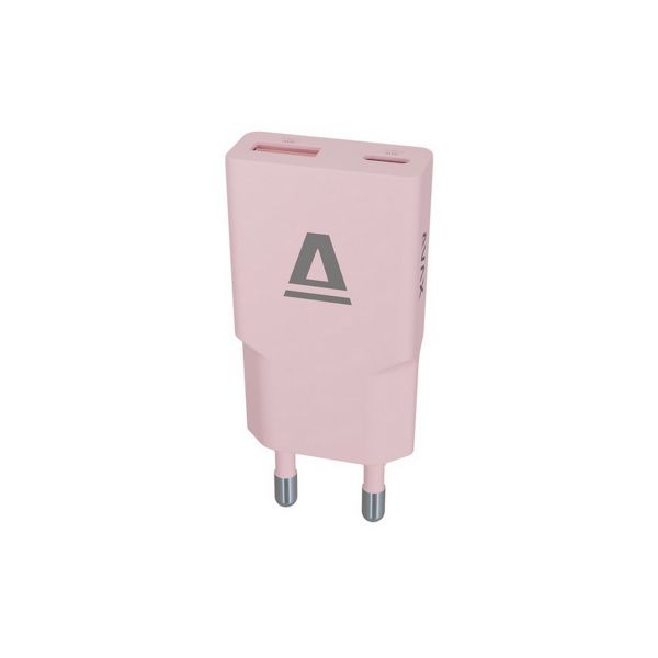 AVAX CH641P NANO SLIM 30W töltő adapter USB-C (PD3.0)+USB-A (QC3.0), rózsaszín