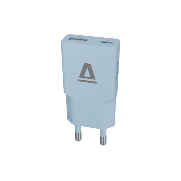 AVAX CH641LB NANO SLIM 30W töltő adapter USB-C (PD3.0)+USB-A (QC3.0), világoskék