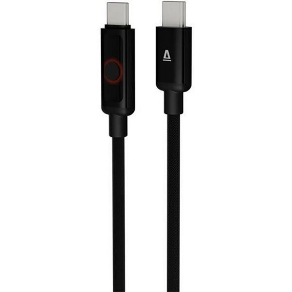 AVAX CB654 PULSEY 60W USB-C gyorstöltő kábel, fonott, szürke - 1m