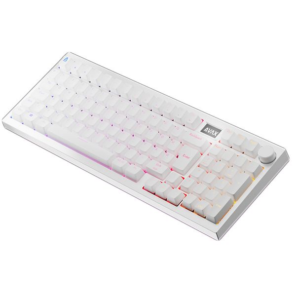 AVAX GM03 PRO Fehér 98% Gasket RGB tri-mode mechanikus billentyűzet Gateron sárga switch, magyar kiosztás (AVAX GM03Y PRO WHITE)