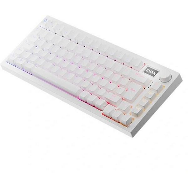 AVAX GM02 PRO Fehér 75% Gasket RGB tri-mode mechanikus billentyűzet Gateron piros switch, magyar kiosztás (AVAX GM02R PRO WHITE)