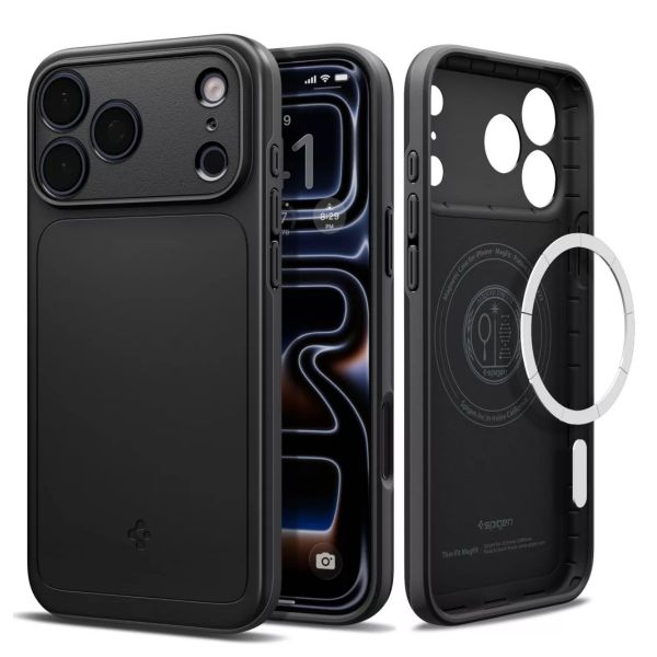 SPIGEN THIN FIT MAGSAFE műanyag telefonvédő (matt, ultravékony, kameravédő, MagSafe) FEKETE iPhone 18 Pro Max (ACS12105)