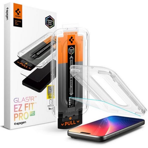 SPIGEN GLASS TR EZ FIT PRO HD képernyővédő üveg (2.5D, tokbarát, ultravékony, 0.2mm, 9H + segédkeret) ÁTLÁTSZÓ (AGL10095)