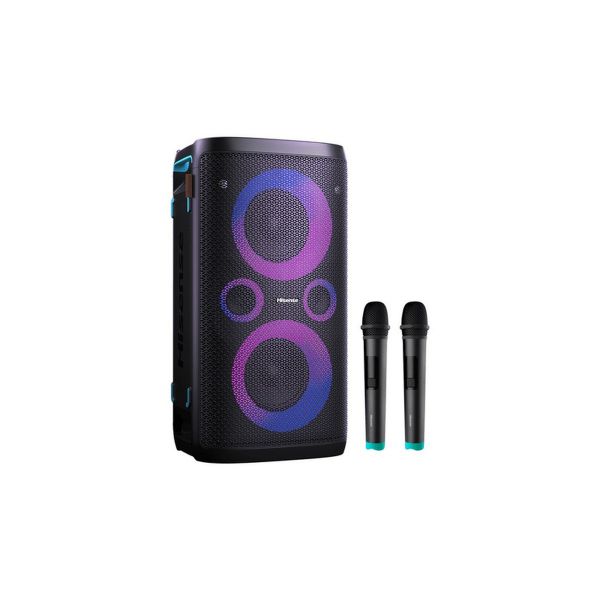 HISENSE Party Storm 1 Bluetooth Party Hangszóró 2 db mikrofonnal, 2.0CH, 300W, Fekete