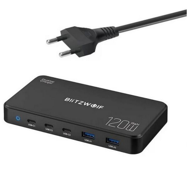 Blitzwolf BW-i100 5in1 hálózati töltő, 120W