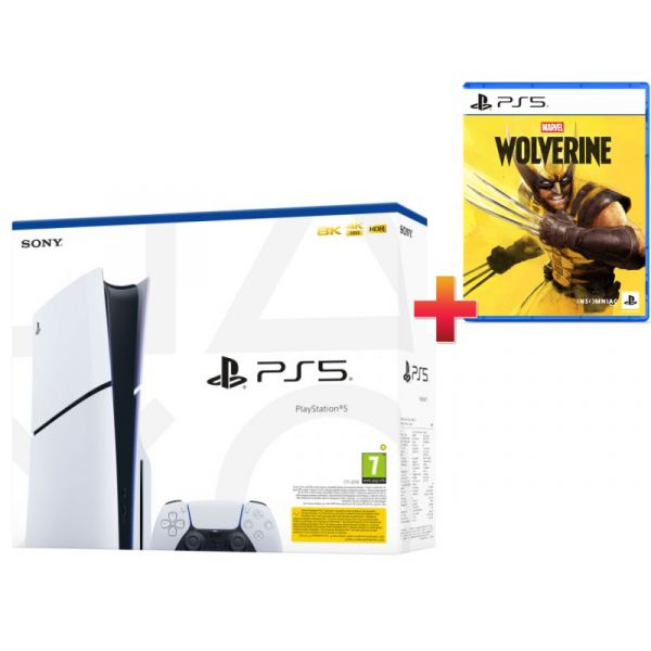 Sony Playstation 5 Slim konzol, E-Chassis, 1TB + Wolverine csomag