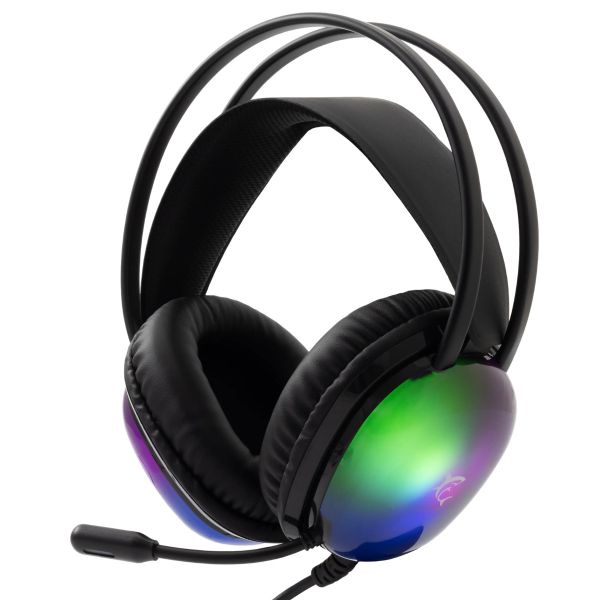 White Shark GH-2444B-2 PEACOCK gamer fejhallgató mikrofonnal - RGB - fekete