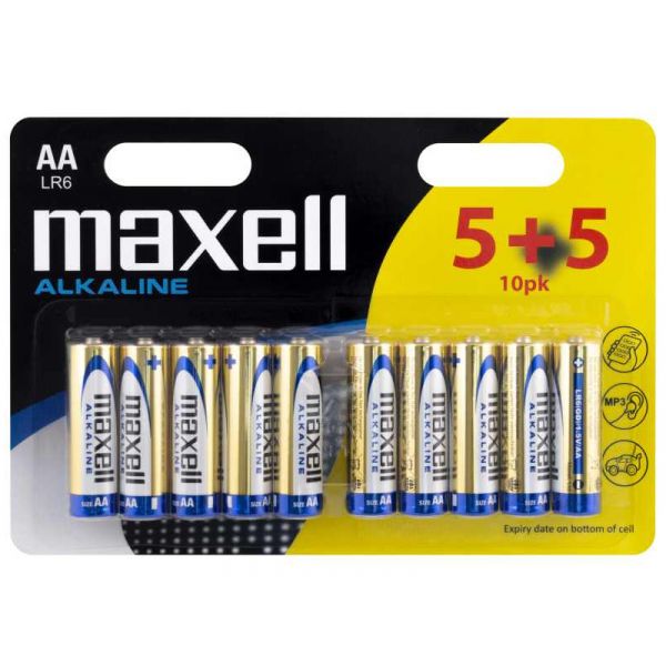 MAXELL LR6 AA Alkálielem, 10db-os csomag (790253.00.CN)