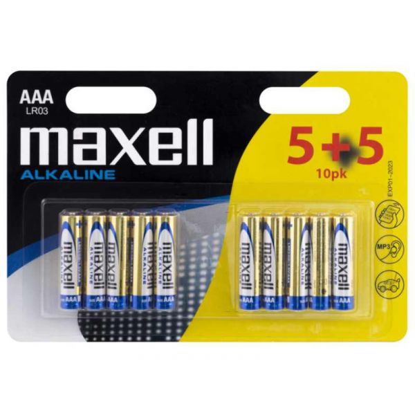 MAXELL LR03 AAA Alkálielem, 10db-os csomag (790254.00.CN)