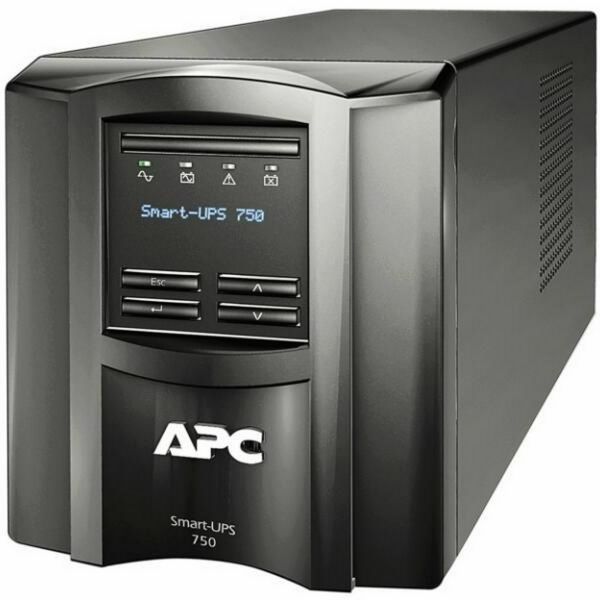 APC Smart-UPS SMT750IC (6 IEC13) 750VA (500 W) LCD 230V, LINE-INTERACTIVE szünetmentes tápegység, torony - USB interfész