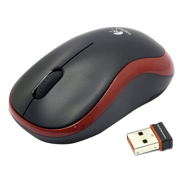 LOGITECH M185 vezeték nélküli egér piros