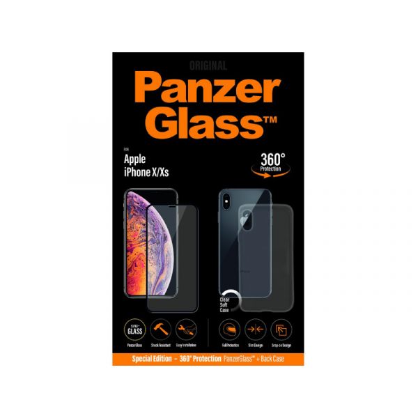 PanzerGlass Apple iPhone X/Xs üvegfólia és szilikon tok (5711724226236) fekete