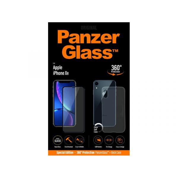 PanzerGlass Apple iPhone XR üvegfólia és szilikon tok (5711724226410) fekete