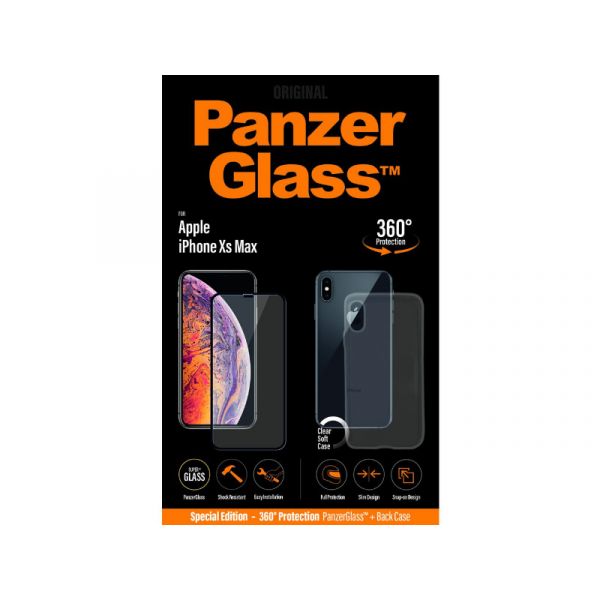 PanzerGlass Apple iPhone Xs Max üvegfólia és szilikon tok (5711724226441) fekete