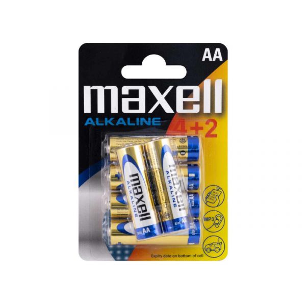 MAXELL LR6 AA alkálielem, 6db-os csomag (790230.04.CN)
