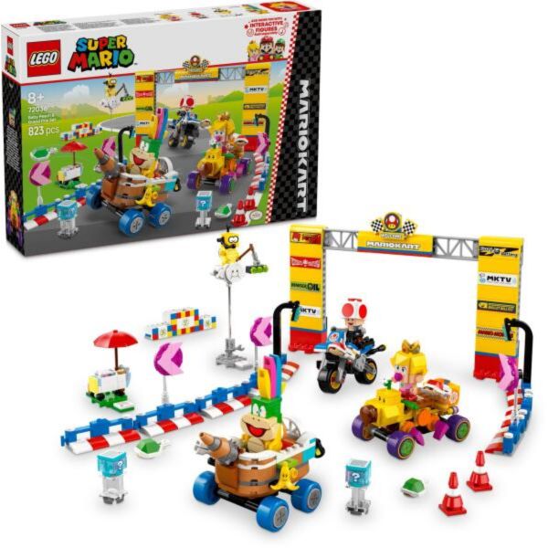 LEGO Super Mario Mario Kart – Baby Peach és a Grand Prix szett, versenyzős játék (72036)