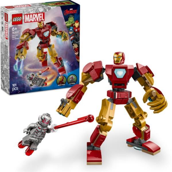 LEGO | Marvel Vasember robot vs. Ultron, megépíthető szuperhősfigurát tartalmazó játékkészlet (76307)