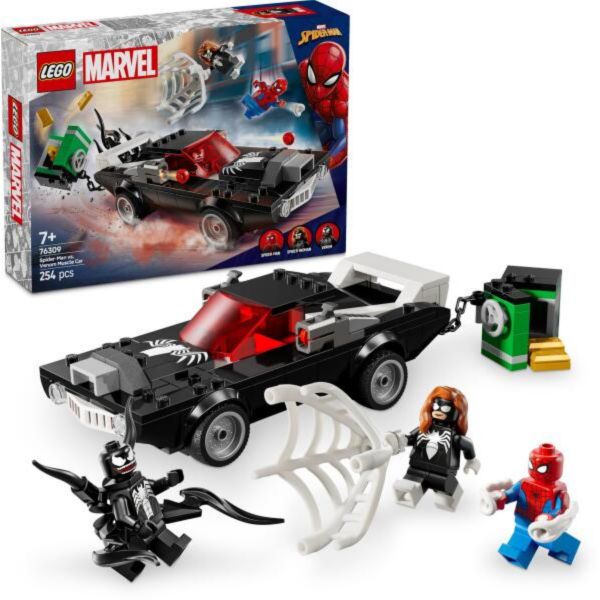 LEGO | Marvel Pókember vs. Venom sportautója, szett megépíthető játék járművel (76309)