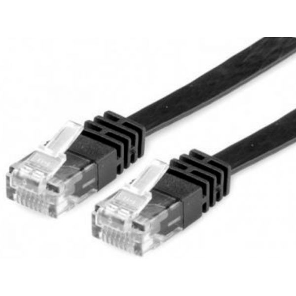 Roline VALUE UTP CAT6 Lapos Patch kábel 5 m (21.99.0965) Fekete