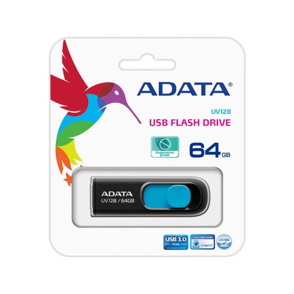 ADATA UV128 64GB USB3.1 Pendrive (AUV128-64G-RBE) Fekete-kék
