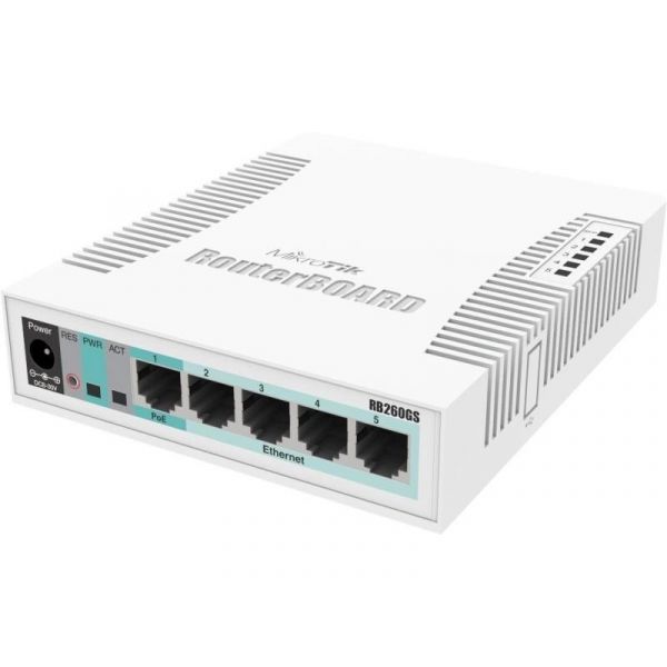 MIKROTIK CSS106-5G-1S - (RB260GS), 5GbitLAN, 1SFP, Passive PoE Switch