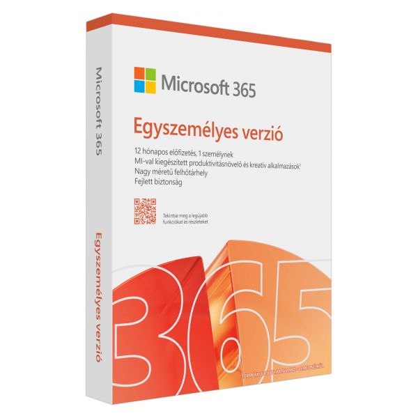 Microsoft 365 Egyszemélyes verzió, 1 éves előfizetés, dobozos (QQ2-01744)